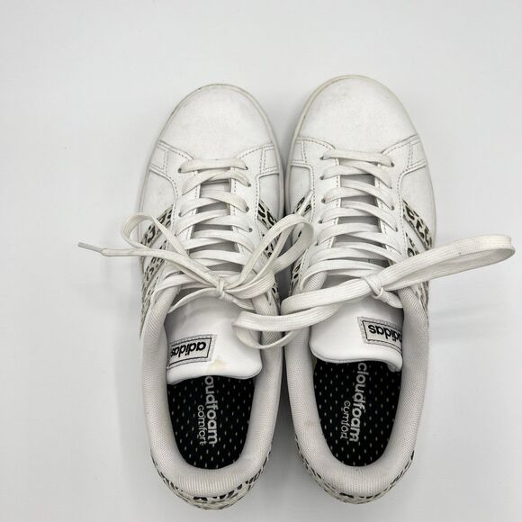 Adidas Grand Court Tennis Sneakers Size 9 White Leopard Cloudfoam Comfort - Picture 9 of 11
